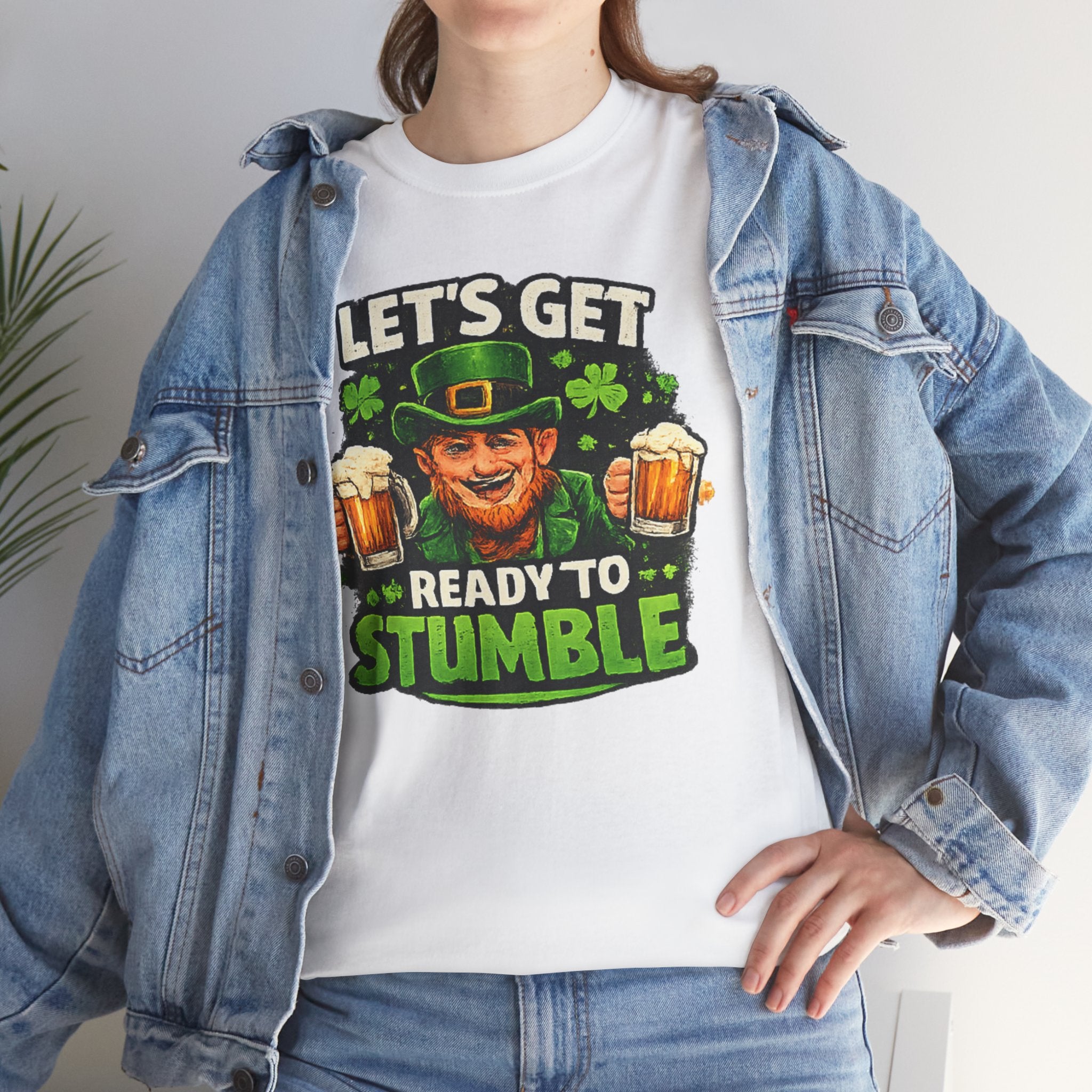 ☘ St. Patrick's Day Shirt — "Let's Get Ready to Stumble" Leprechaun Beer Tee | 100% Cotton
