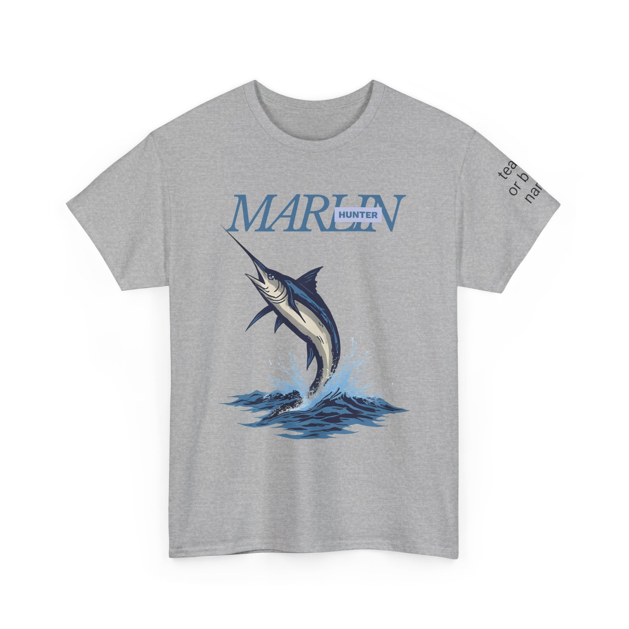 Marlins Fishing Tee, Unisex Cotton Shirt, Nautical Gift, Ocean Lover Apparel, Fishing Enthusiast Wear, Personalized Team Boat Name Tee,