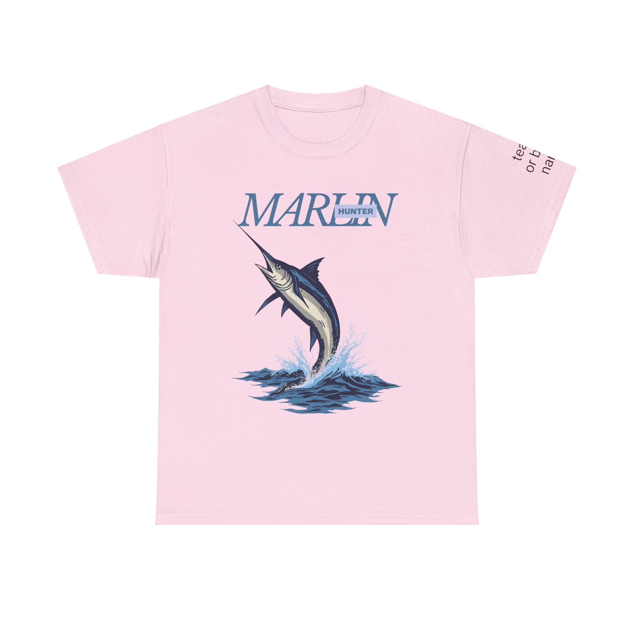 Marlins Fishing Tee, Unisex Cotton Shirt, Nautical Gift, Ocean Lover Apparel, Fishing Enthusiast Wear, Personalized Team Boat Name Tee,