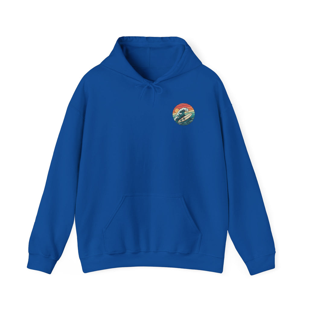 Surf Wave Hoodie — Retro Sunset Surfing Graphic Sweatshirt