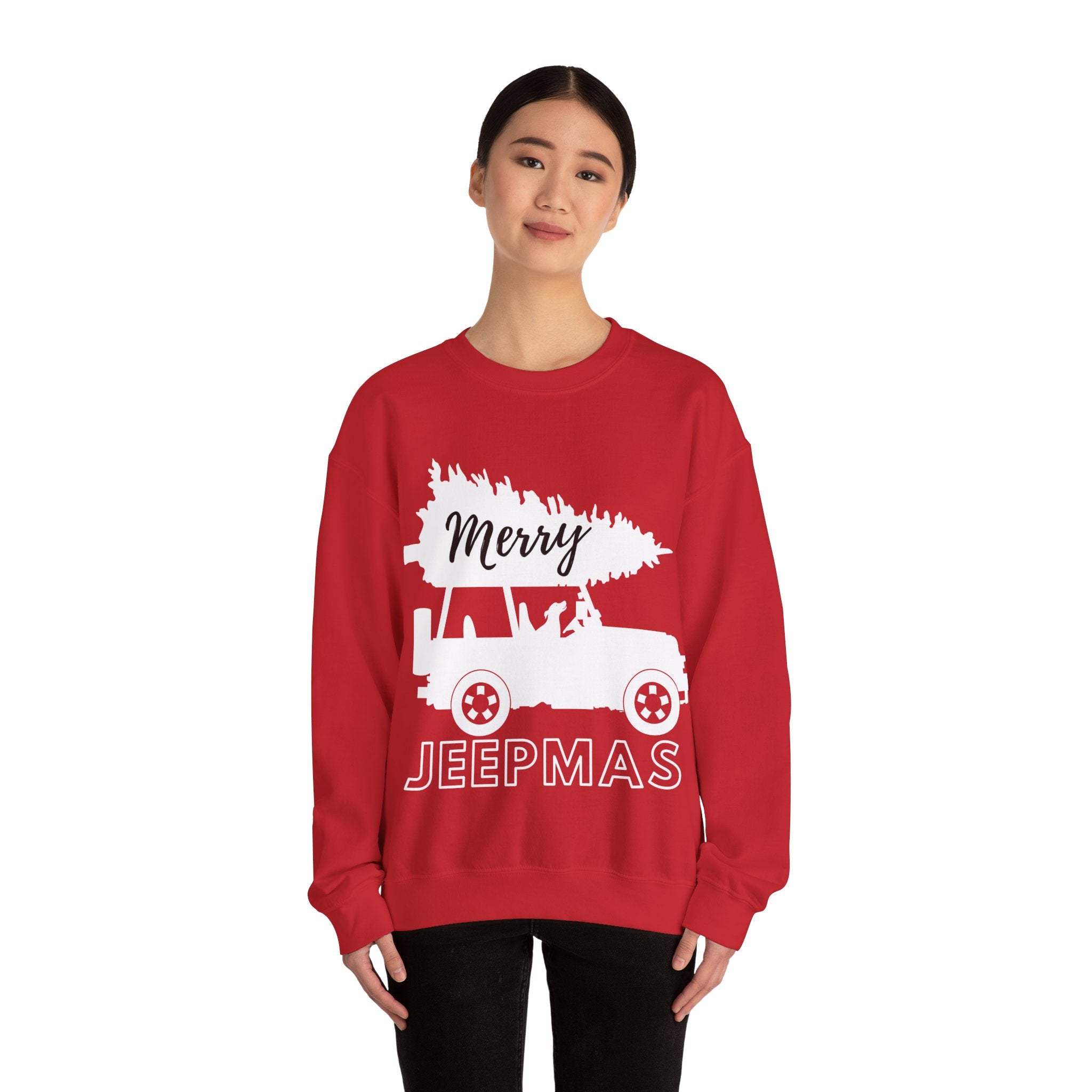 Merry Jeepmas Crewneck Sweatshirt - White Print
