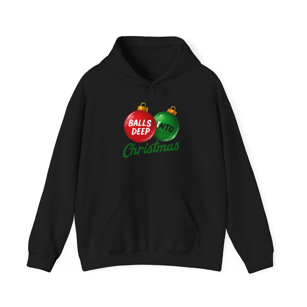 Balls Deep into Christmas Unisex Heavy Blend™ Hooded Sweatshirt
