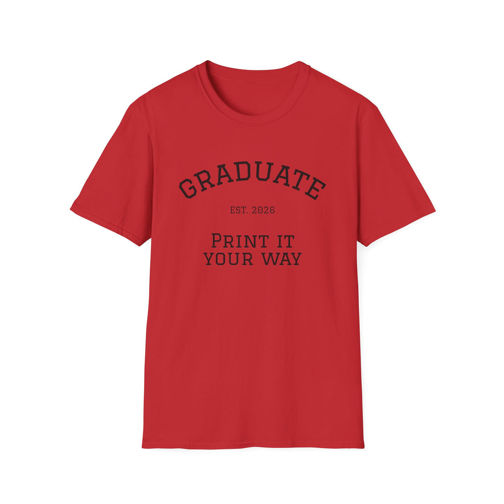 Graduate Softstyle T-Shirt | Customizable Tee for Graduation, Unisex Gift, Class of 2023, Personalized Apparel, Graduate Celebration