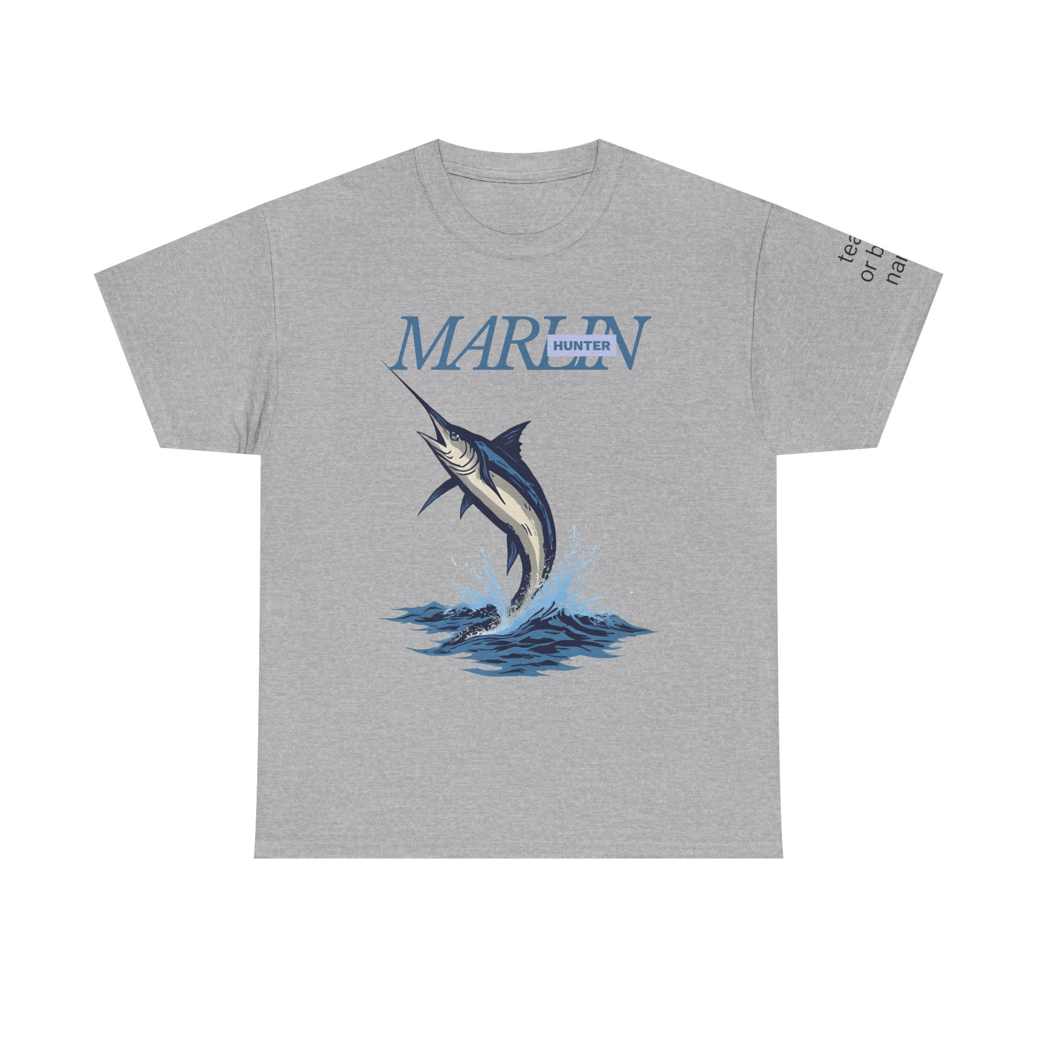 Marlins Fishing Tee, Unisex Cotton Shirt, Nautical Gift, Ocean Lover Apparel, Fishing Enthusiast Wear, Personalized Team Boat Name Tee,