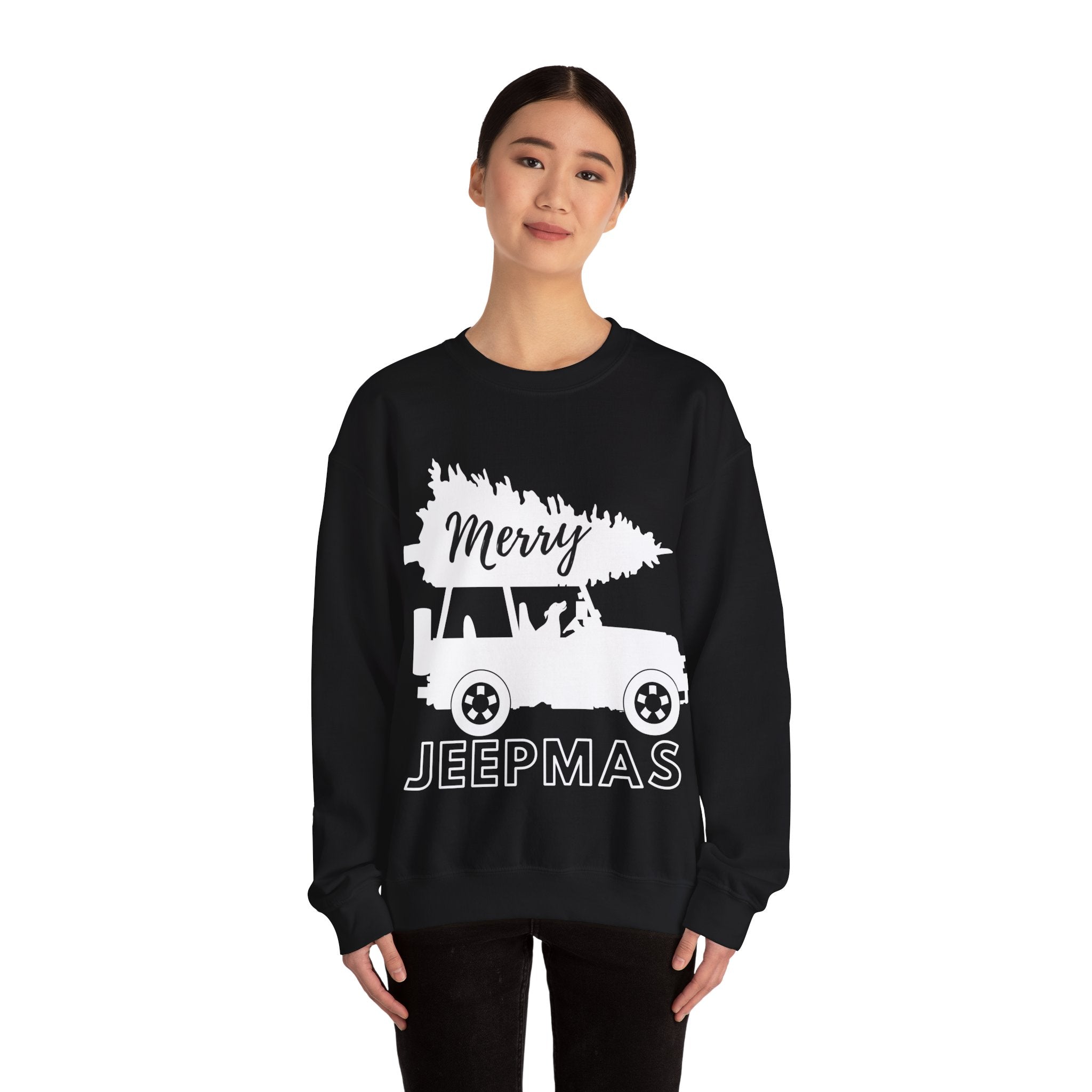 Merry Jeepmas Crewneck Sweatshirt - White Print