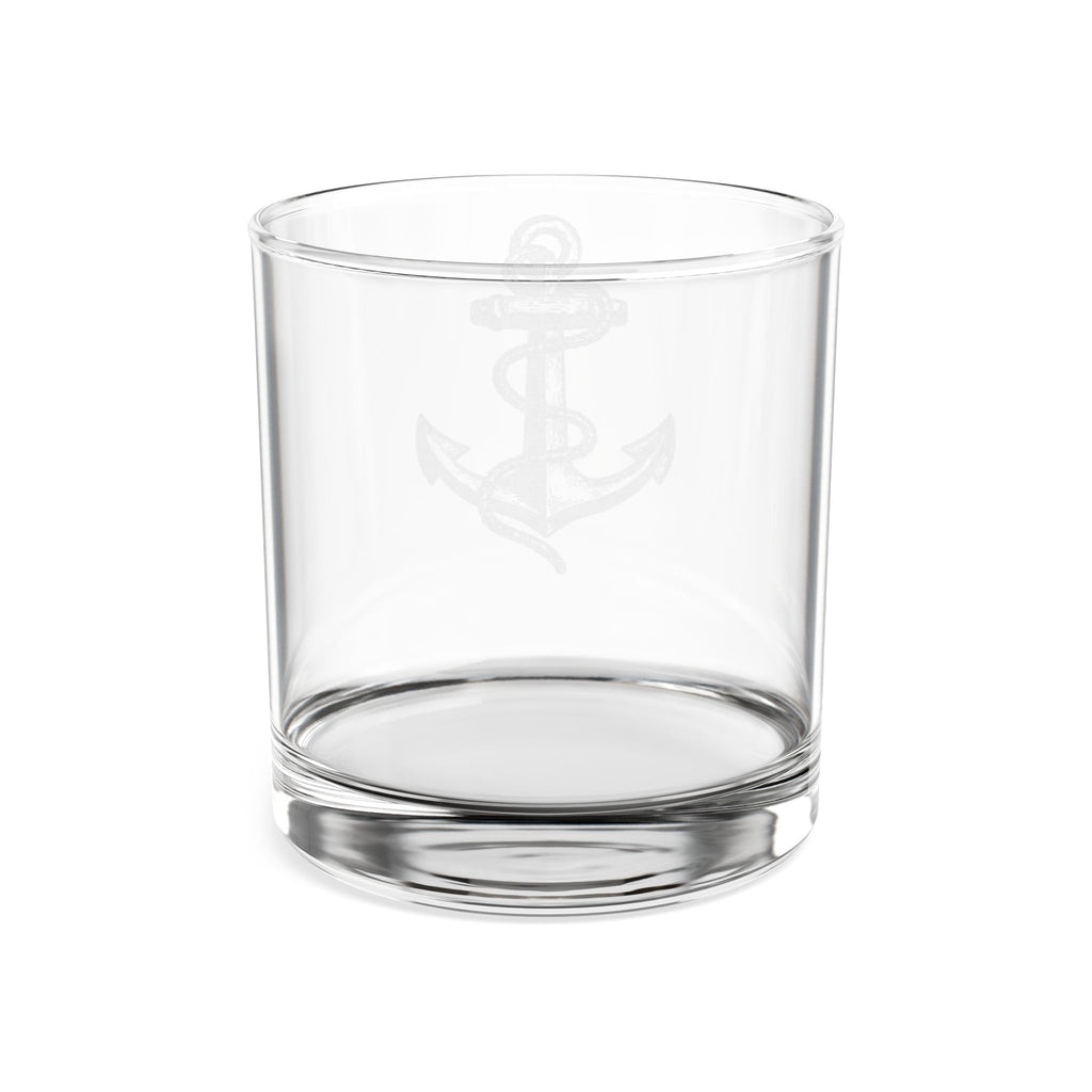 Engraved Anchor Whiskey Glass — 10.5 oz Engraved Rocks Glass for Nautical Gifts & Father's Day