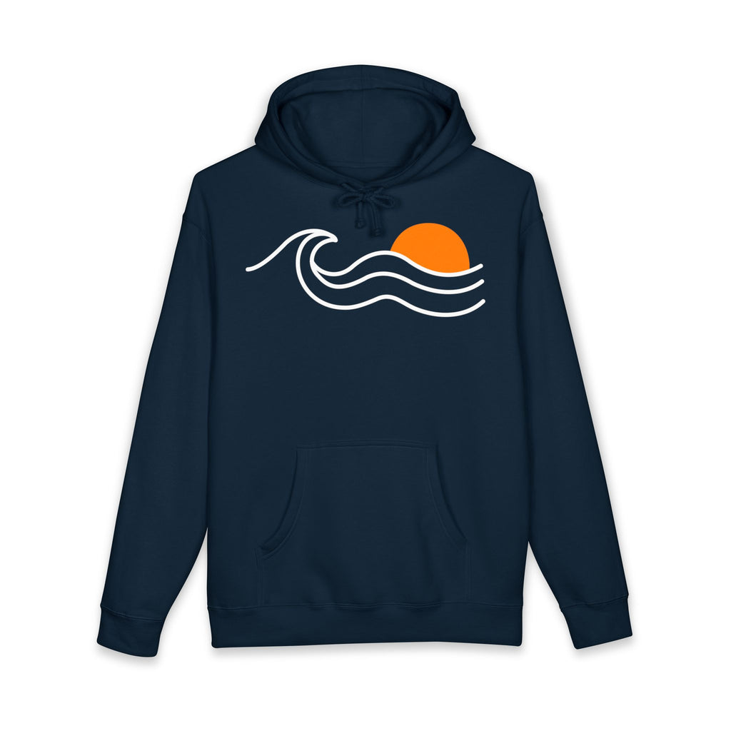 Sunset Wave Hoodie — Minimal Beach Graphic Sweatshirt