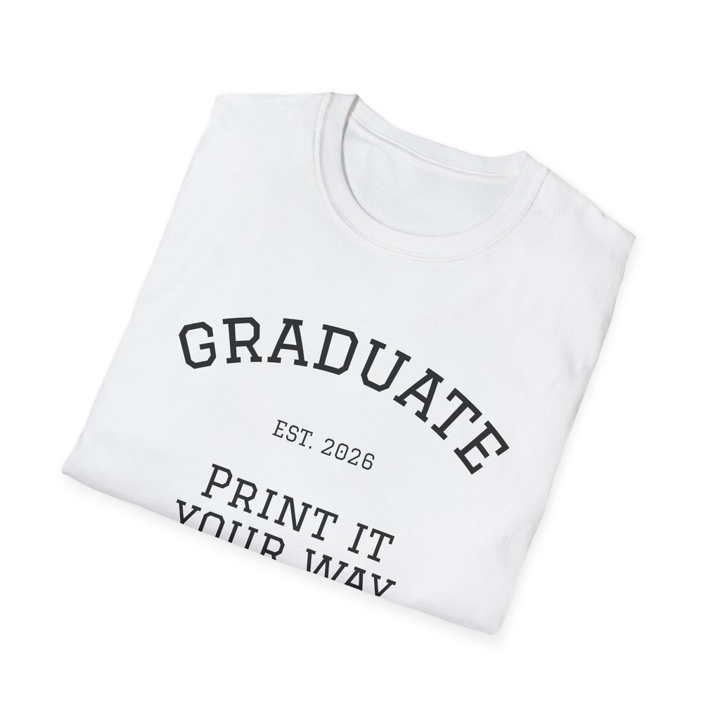 Graduate Softstyle T-Shirt | Customizable Tee for Graduation, Unisex Gift, Class of 2023, Personalized Apparel, Graduate Celebration