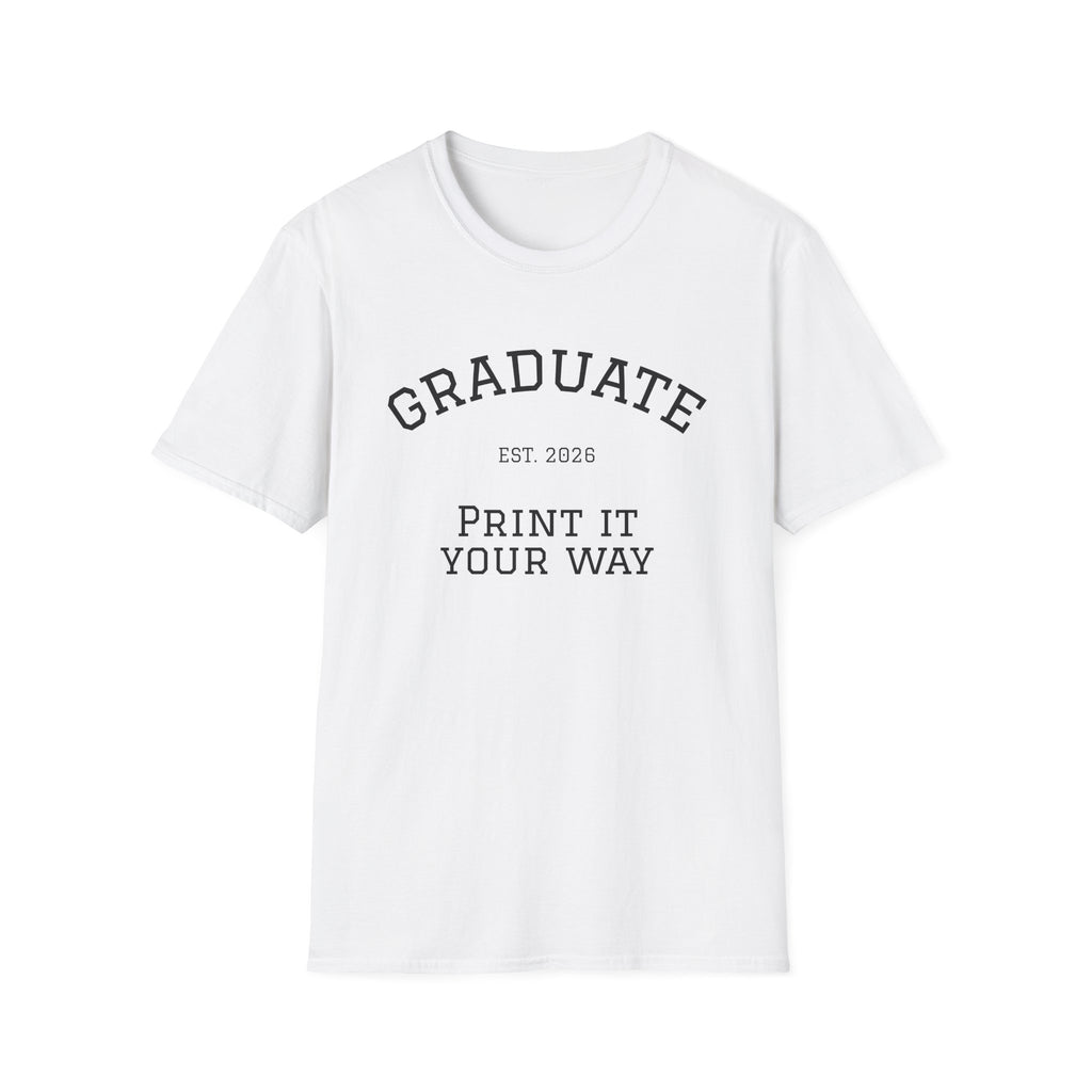 Graduate Softstyle T-Shirt | Customizable Tee for Graduation, Unisex Gift, Class of 2023, Personalized Apparel, Graduate Celebration