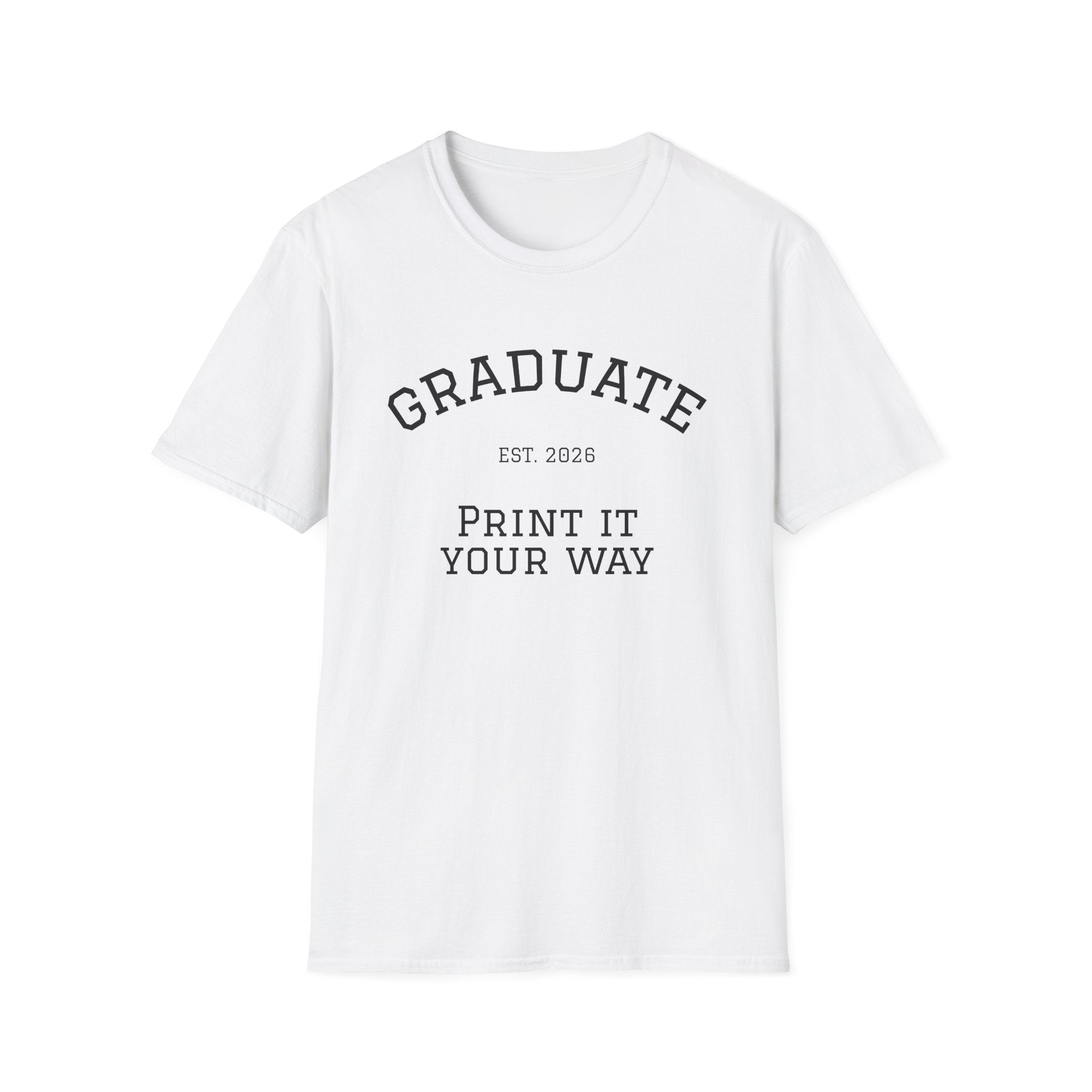 Graduate Softstyle T-Shirt | Customizable Tee for Graduation, Unisex Gift, Class of 2023, Personalized Apparel, Graduate Celebration