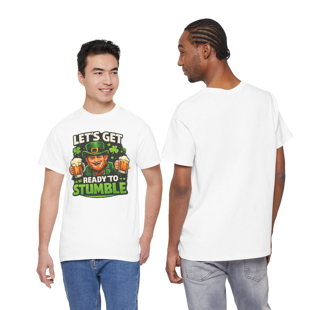 ☘ St. Patrick's Day Shirt — "Let's Get Ready to Stumble" Leprechaun Beer Tee | 100% Cotton