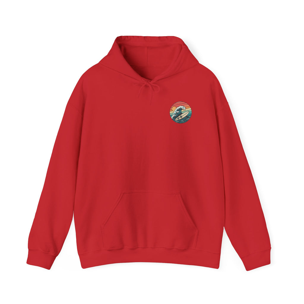 Surf Wave Hoodie — Retro Sunset Surfing Graphic Sweatshirt