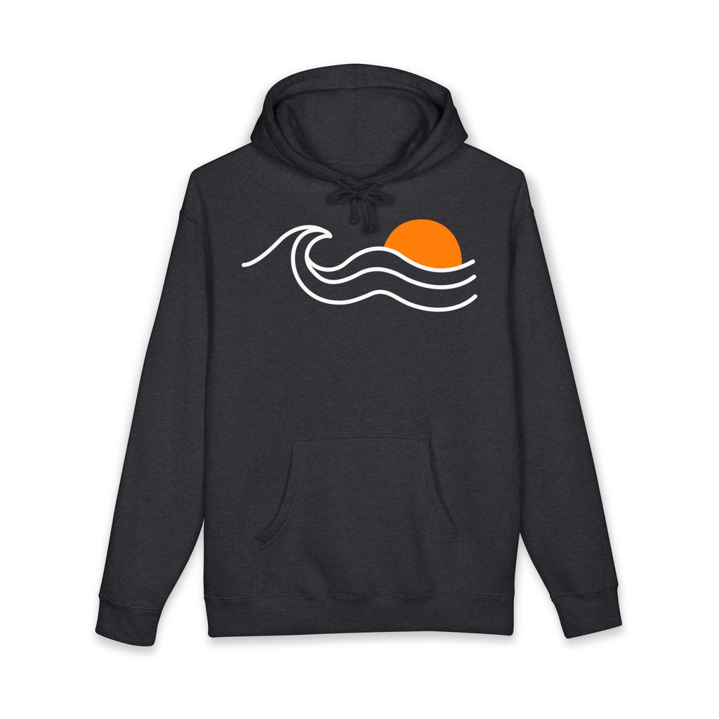 Sunset Wave Hoodie — Minimal Beach Graphic Sweatshirt