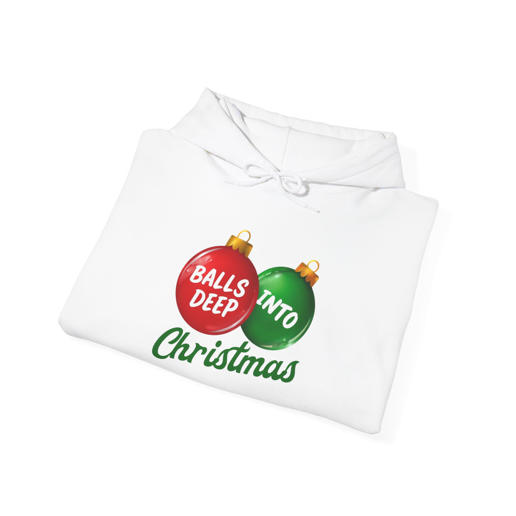 Balls Deep into Christmas Unisex Heavy Blend™ Hooded Sweatshirt