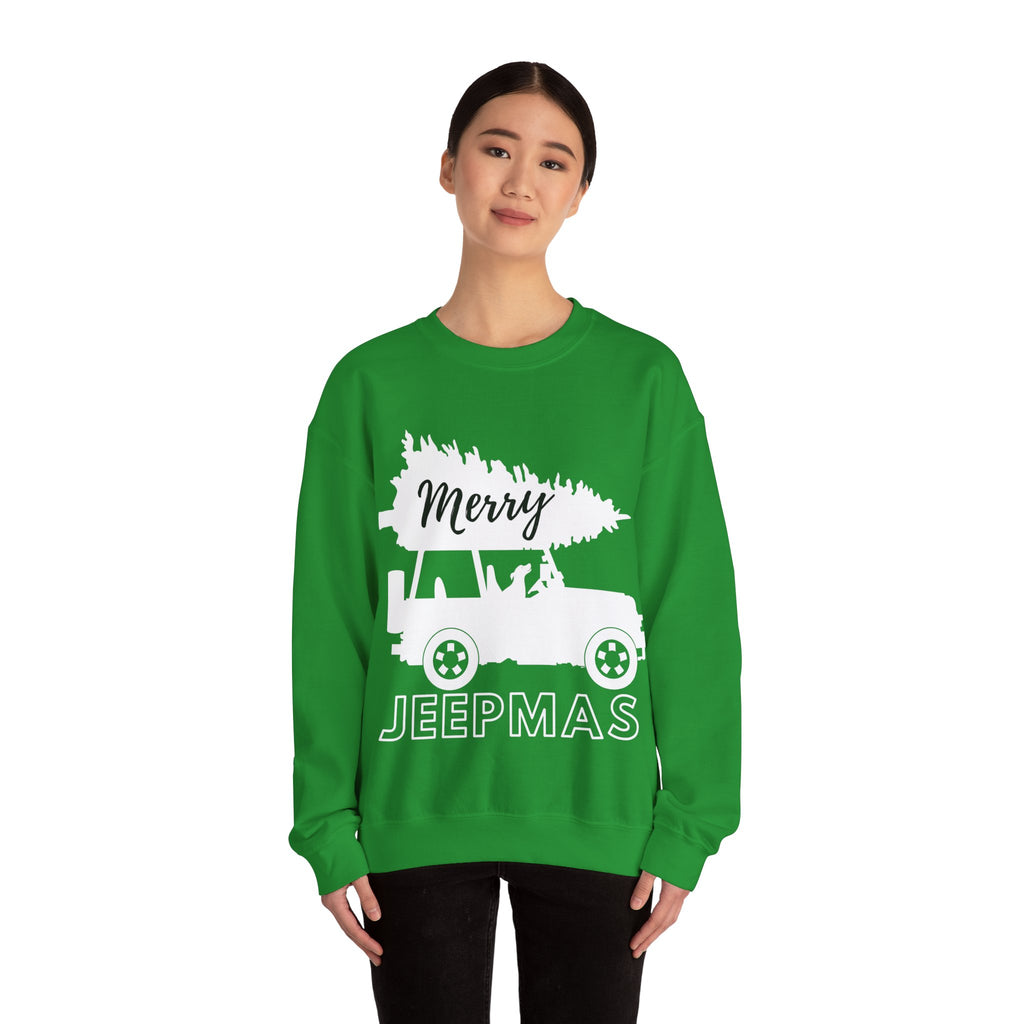 Merry Jeepmas Crewneck Sweatshirt - White Print