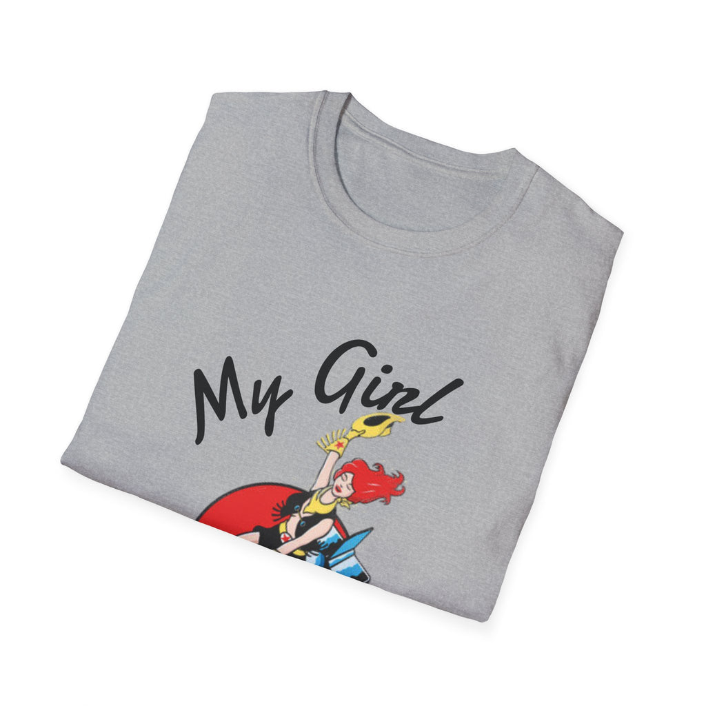 Space Girl Cowboy Riding Rocket Unisex T-Shirt, Red Hot Oldie Goodie Graphic Tee, Retro Space Cowgirl Top, Vintage Cowgirl, Sci-Fi