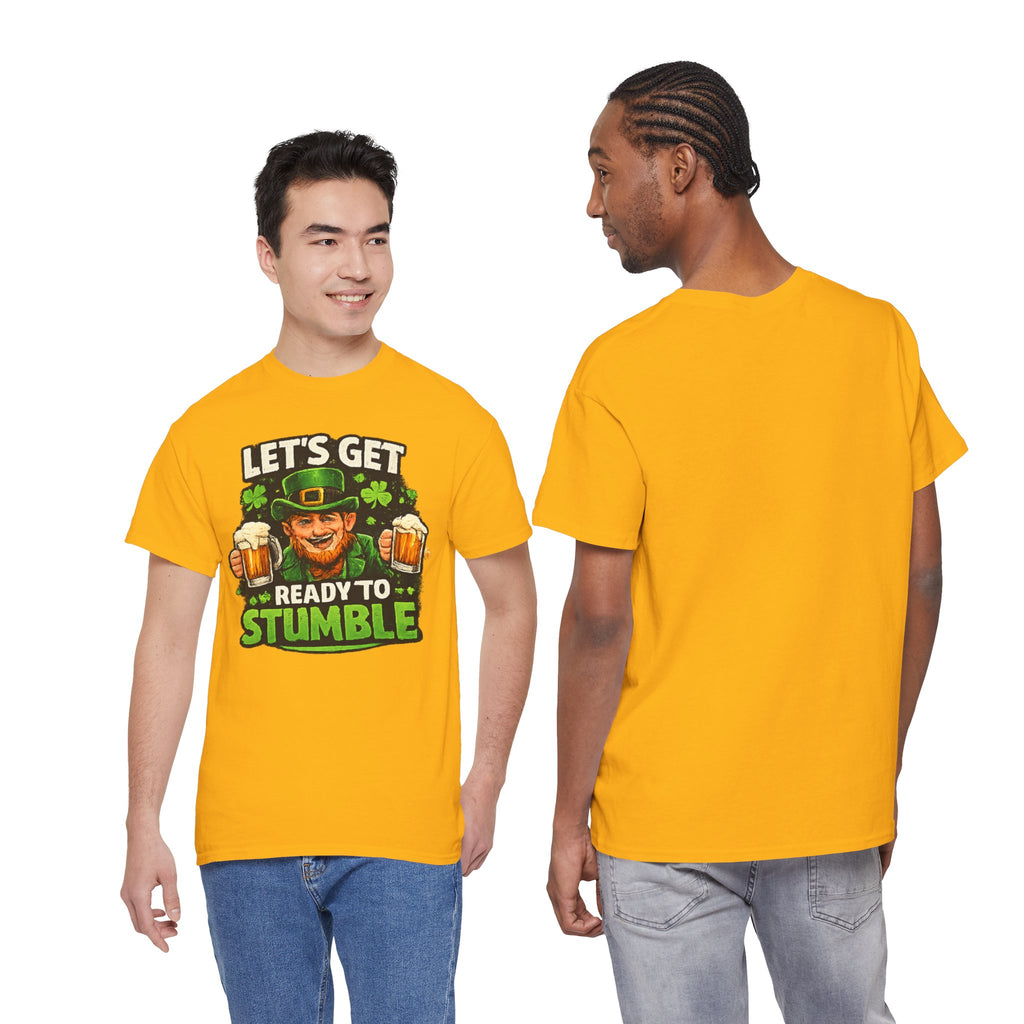 ☘ St. Patrick's Day Shirt — "Let's Get Ready to Stumble" Leprechaun Beer Tee | 100% Cotton