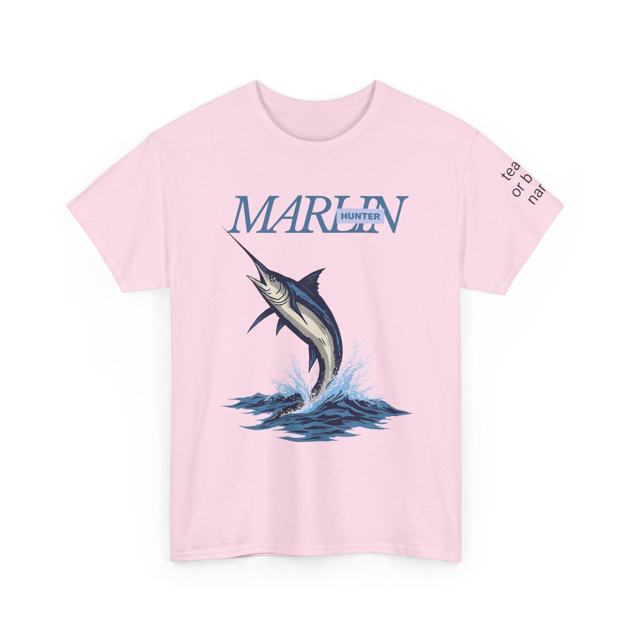 Marlins Fishing Tee, Unisex Cotton Shirt, Nautical Gift, Ocean Lover Apparel, Fishing Enthusiast Wear, Personalized Team Boat Name Tee,