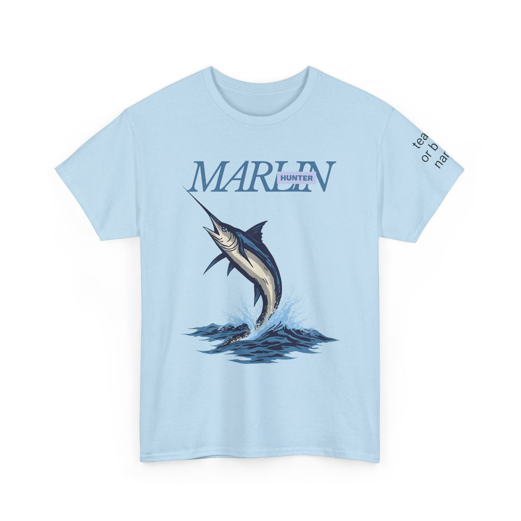 Marlins Fishing Tee, Unisex Cotton Shirt, Nautical Gift, Ocean Lover Apparel, Fishing Enthusiast Wear, Personalized Team Boat Name Tee,