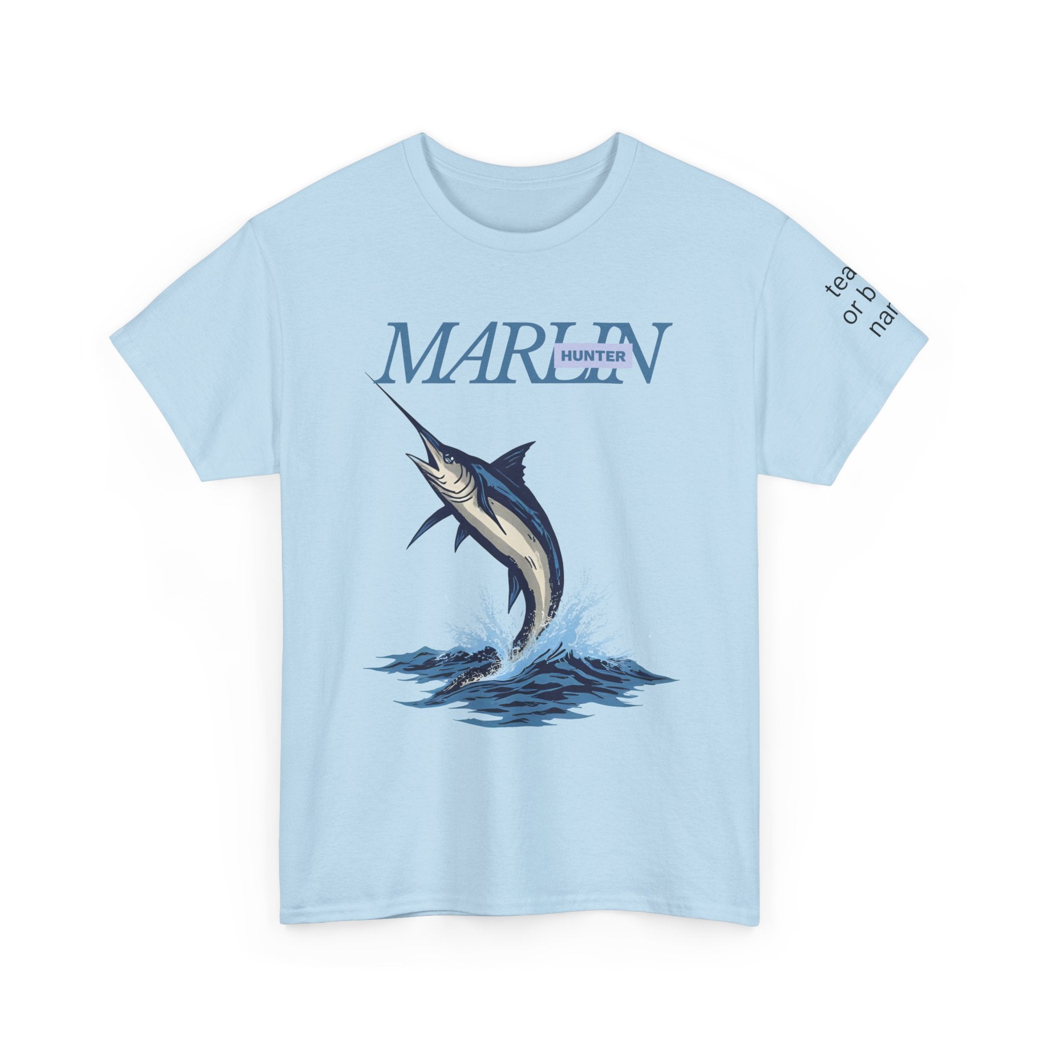 Marlins Fishing Tee, Unisex Cotton Shirt, Nautical Gift, Ocean Lover Apparel, Fishing Enthusiast Wear, Personalized Team Boat Name Tee,