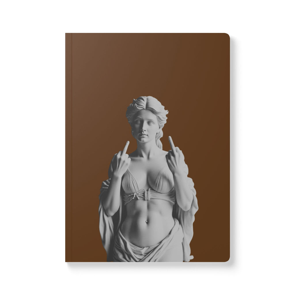 Edgy Classical Statue Middle Finger Journal —  Softcover Notebook