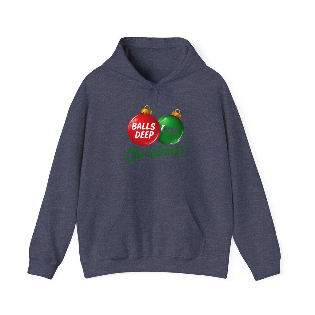 Balls Deep into Christmas Unisex Heavy Blend™ Hooded Sweatshirt