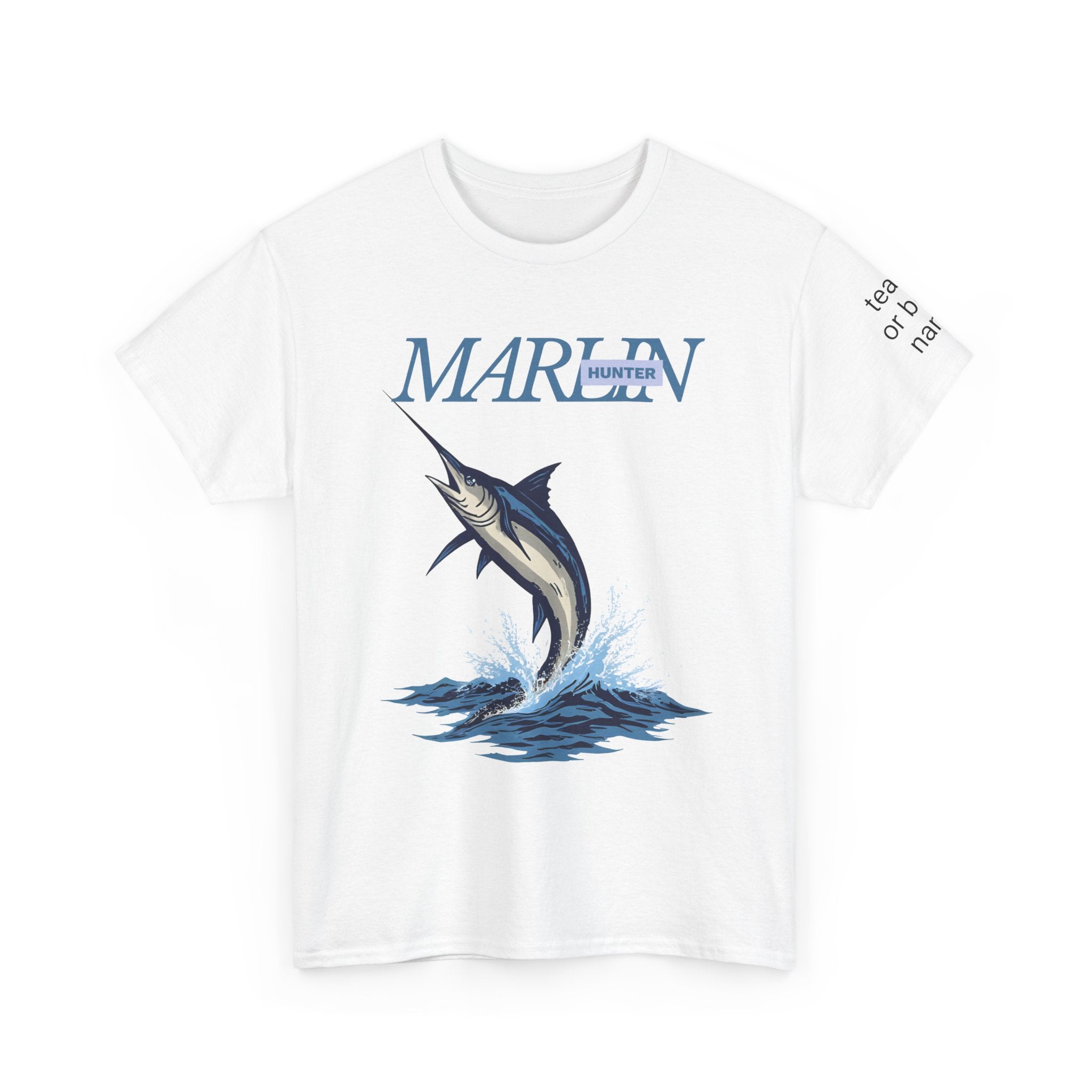 Marlins Fishing Tee, Unisex Cotton Shirt, Nautical Gift, Ocean Lover Apparel, Fishing Enthusiast Wear, Personalized Team Boat Name Tee,