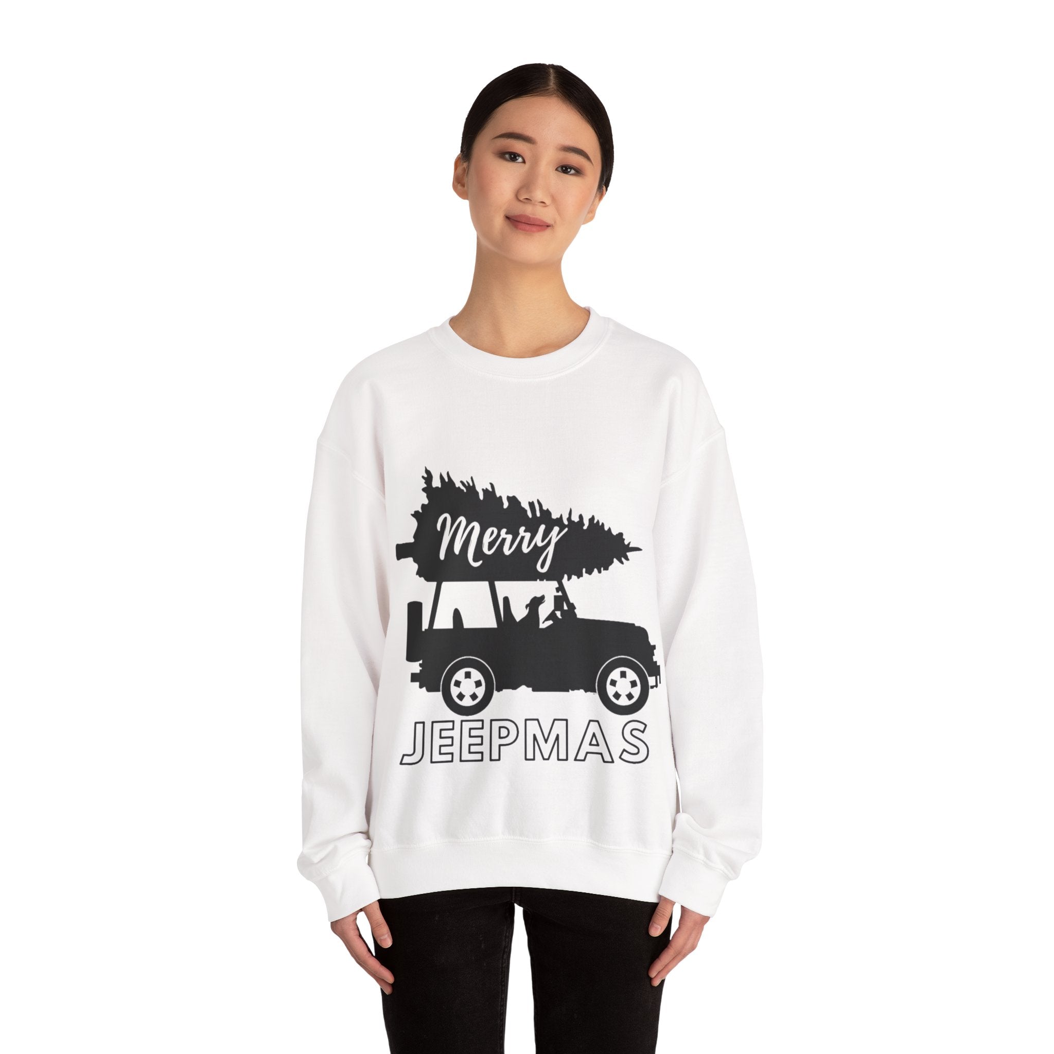 Merry Jeepmas Crewneck Sweatshirt - Black Print