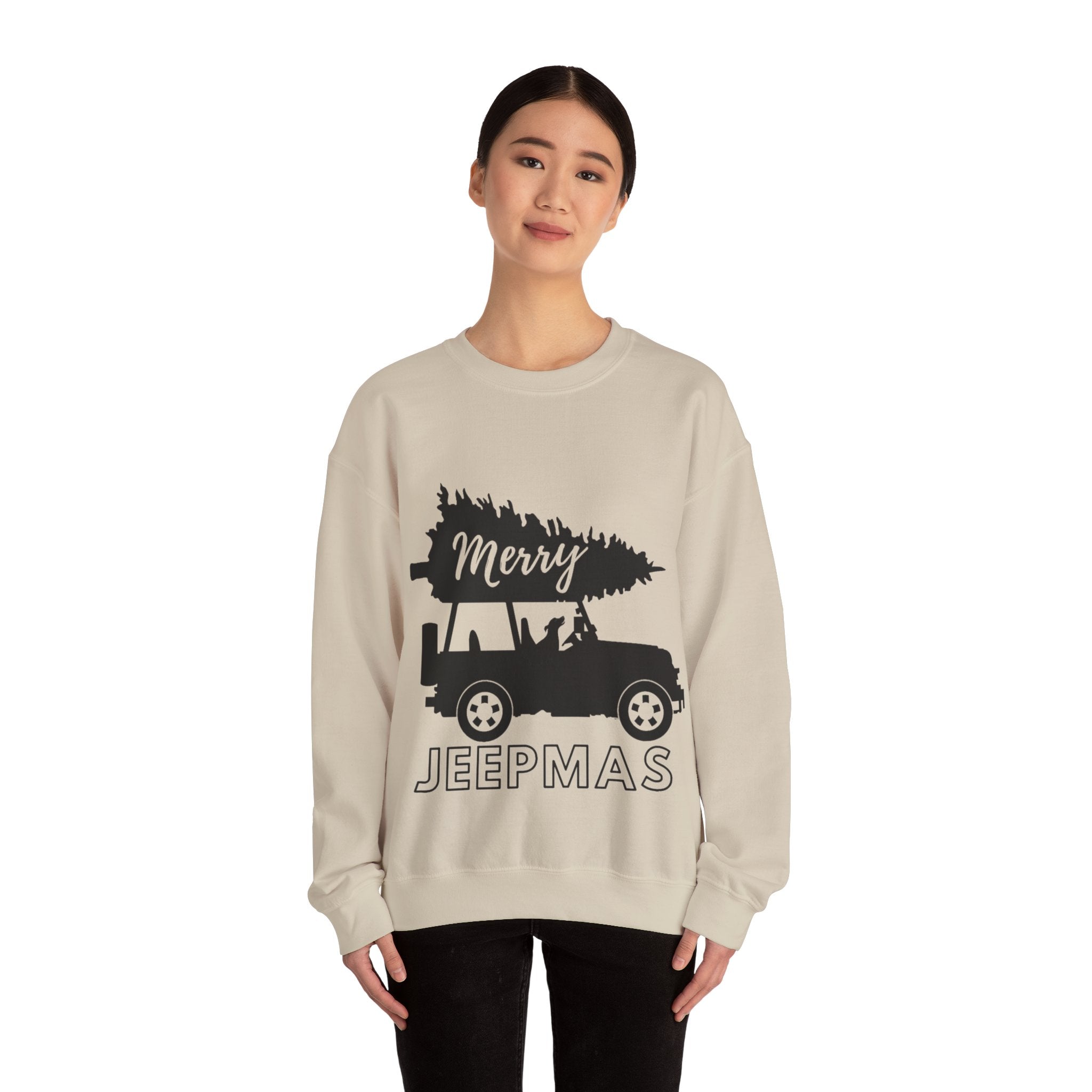 Merry Jeepmas Crewneck Sweatshirt - Black Print