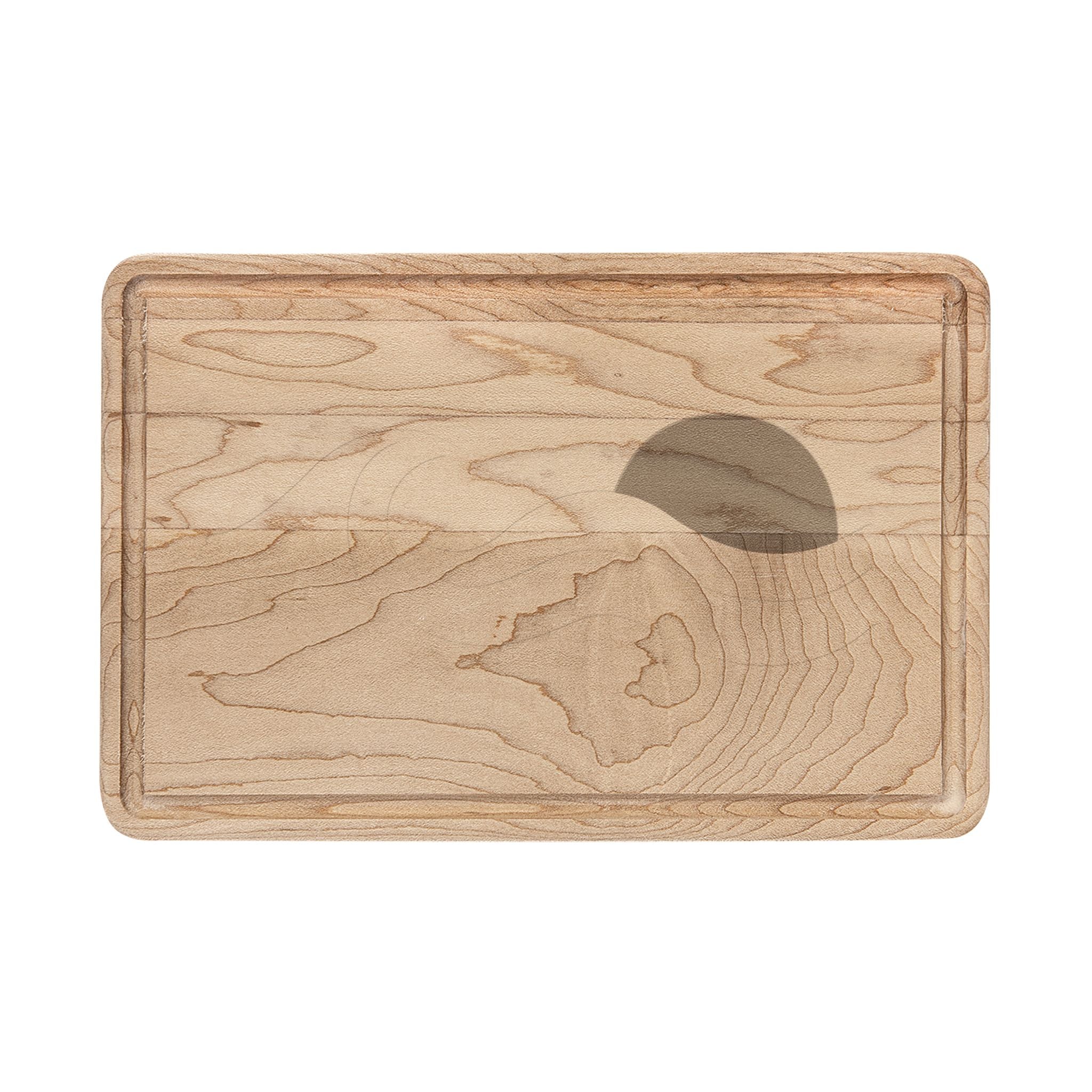 Wooden Cutting Board Engraved Sunset Wave