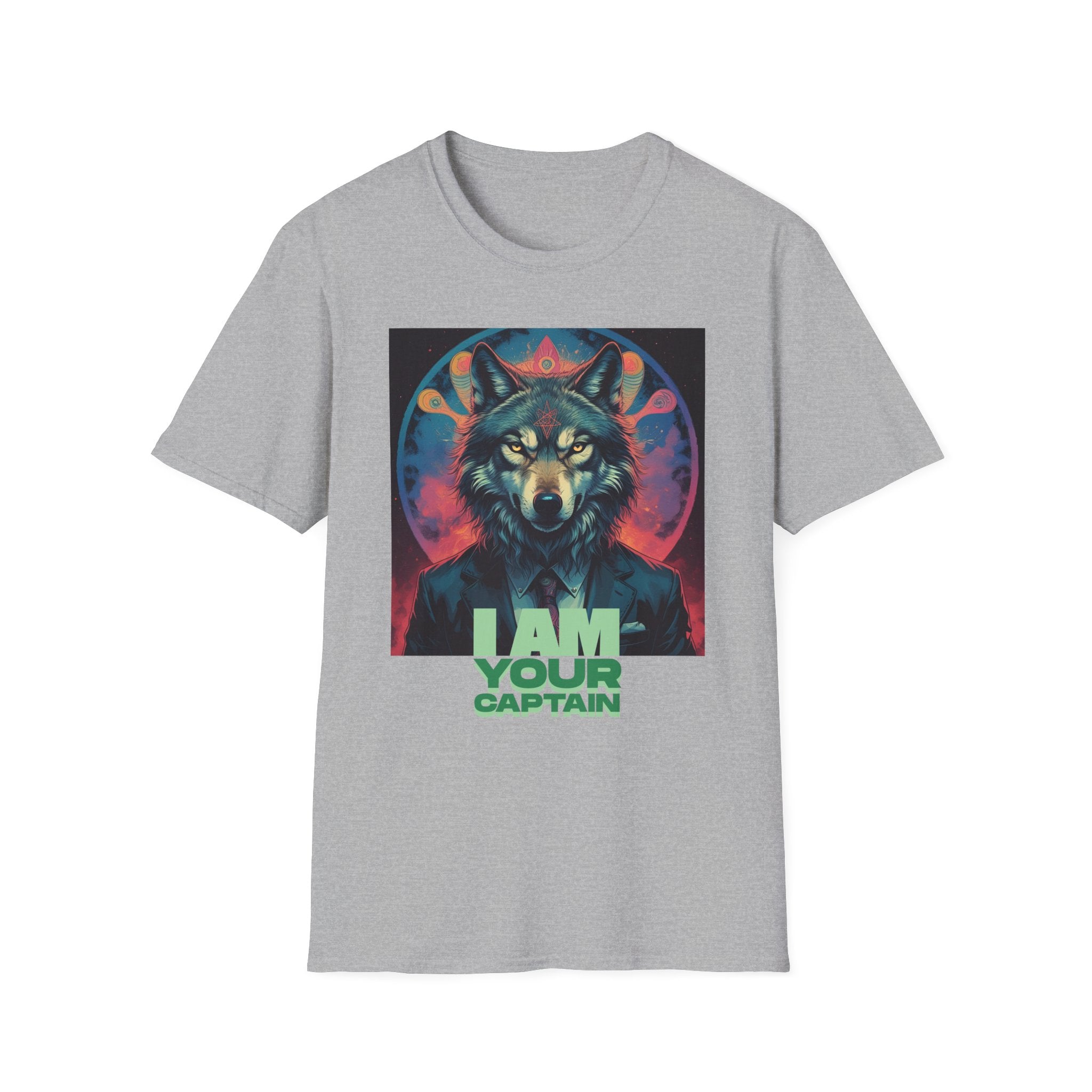Space Wolf Unisex T-Shirt, Sci-Fi Psychedelic Wolf, I Am Your Captain, Cosmic Tee, Galaxy Shirt