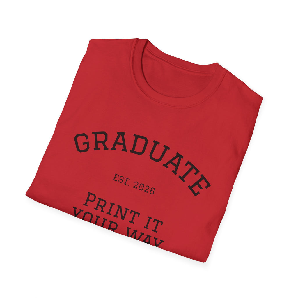 Graduate Softstyle T-Shirt | Customizable Tee for Graduation, Unisex Gift, Class of 2023, Personalized Apparel, Graduate Celebration