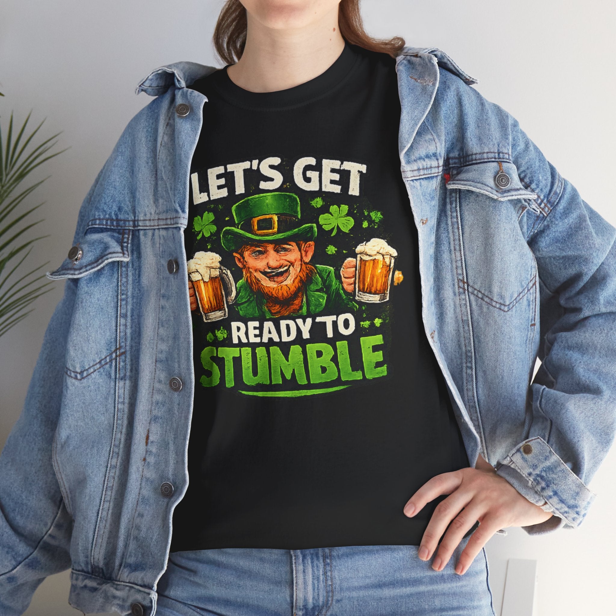 ☘ St. Patrick's Day Shirt — "Let's Get Ready to Stumble" Leprechaun Beer Tee | 100% Cotton