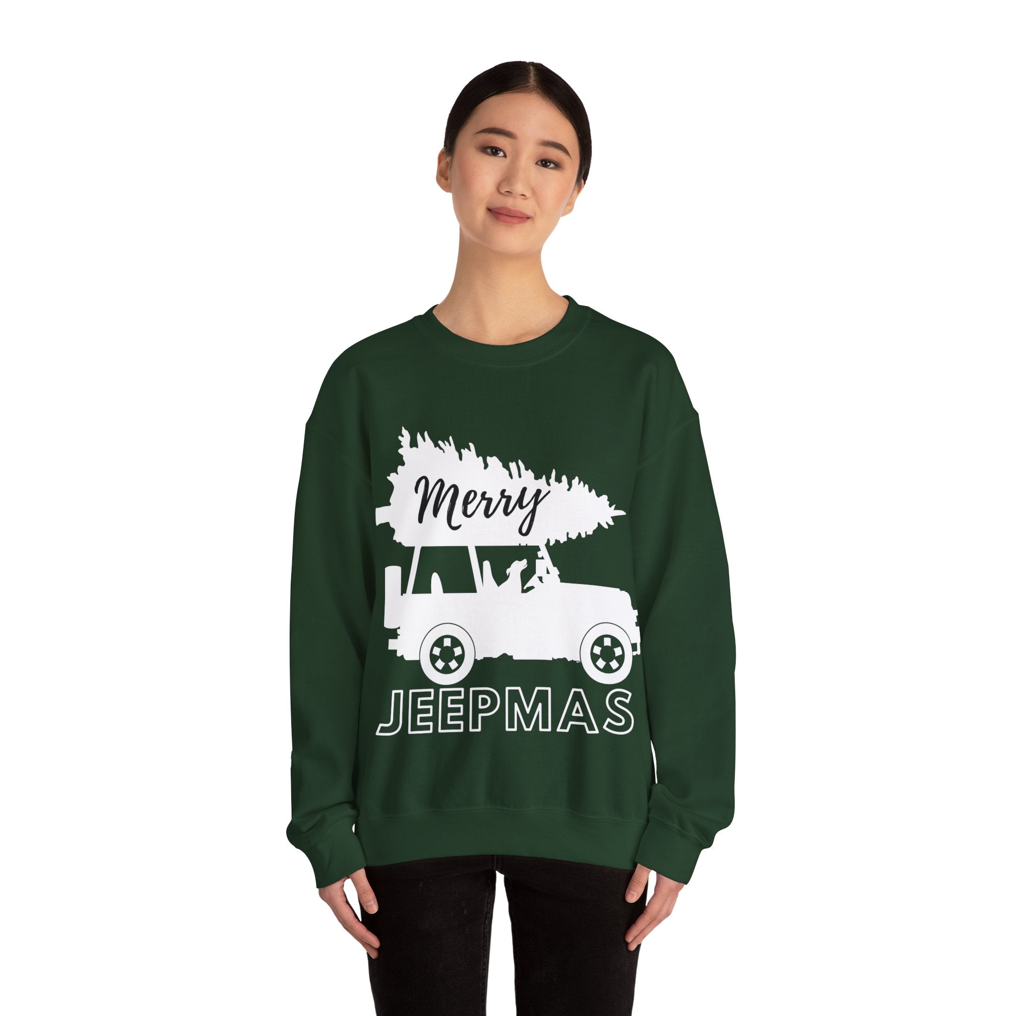 Merry Jeepmas Crewneck Sweatshirt - White Print