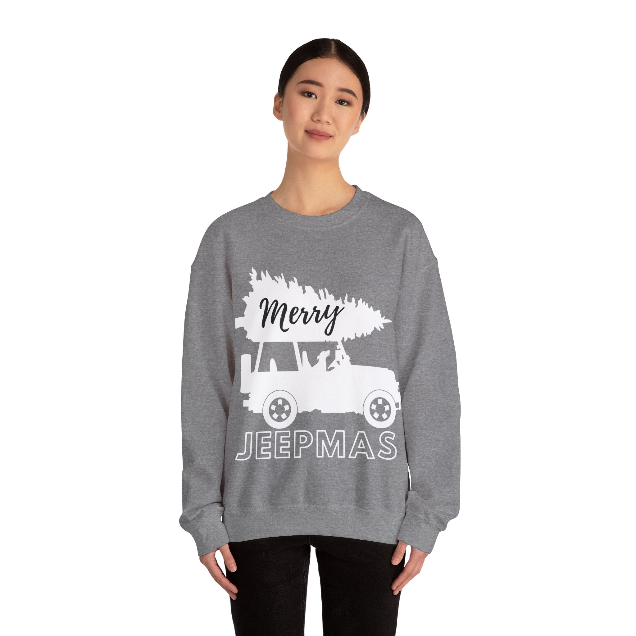 Merry Jeepmas Crewneck Sweatshirt - White Print