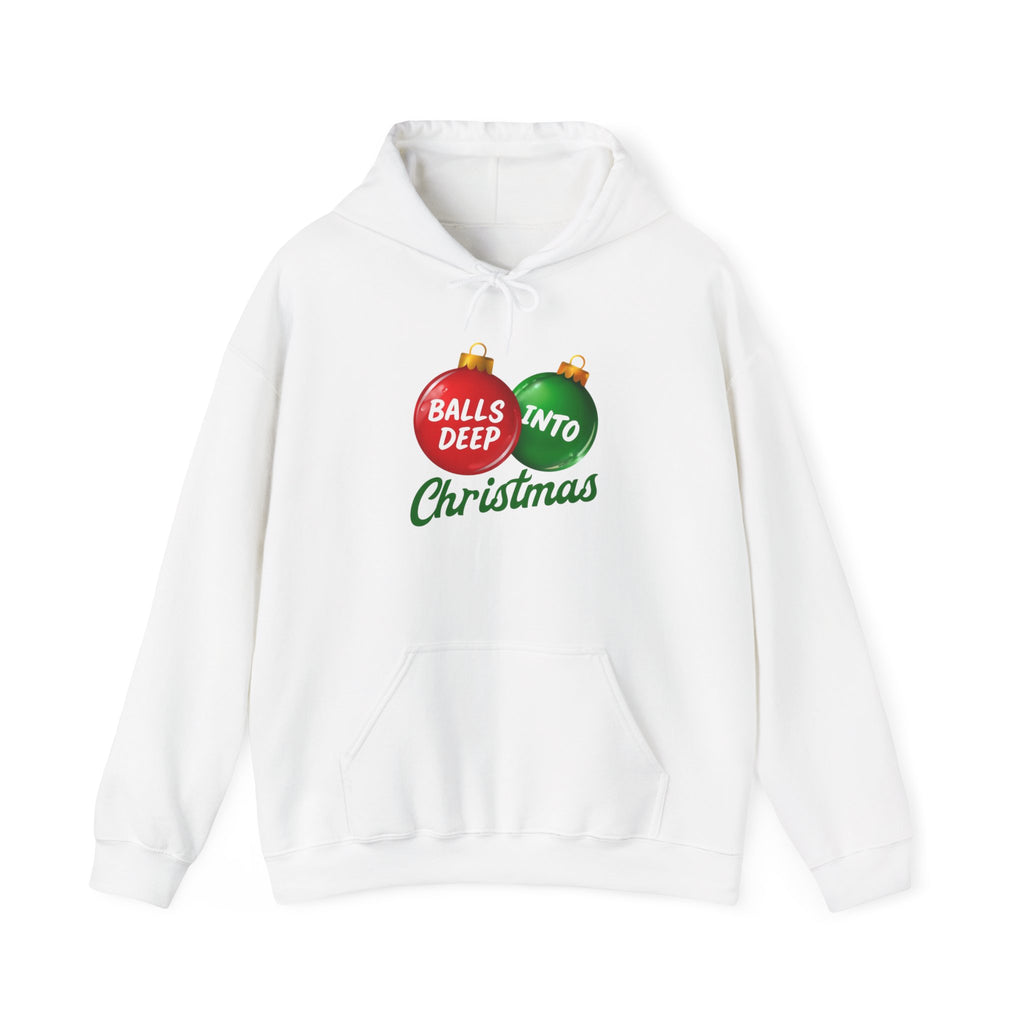 Balls Deep into Christmas Unisex Heavy Blend™ Hooded Sweatshirt