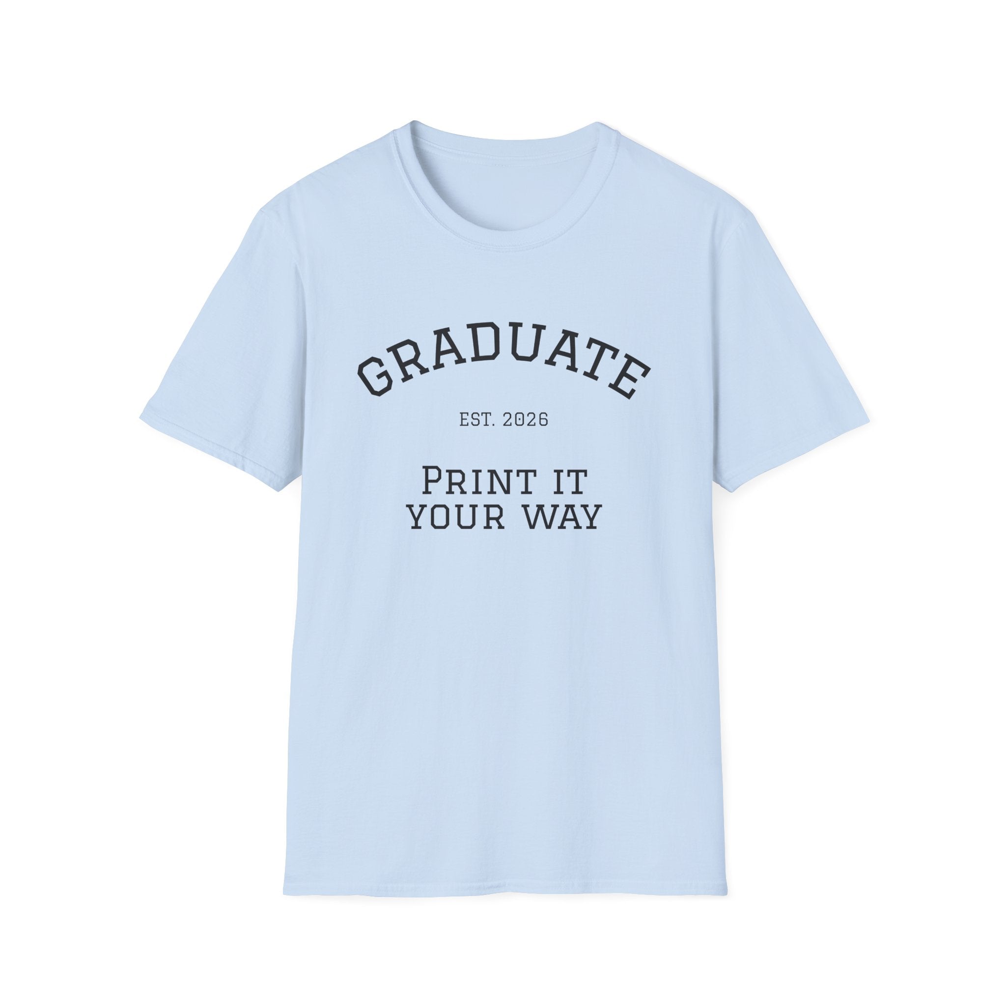 Graduate Softstyle T-Shirt | Customizable Tee for Graduation, Unisex Gift, Class of 2023, Personalized Apparel, Graduate Celebration