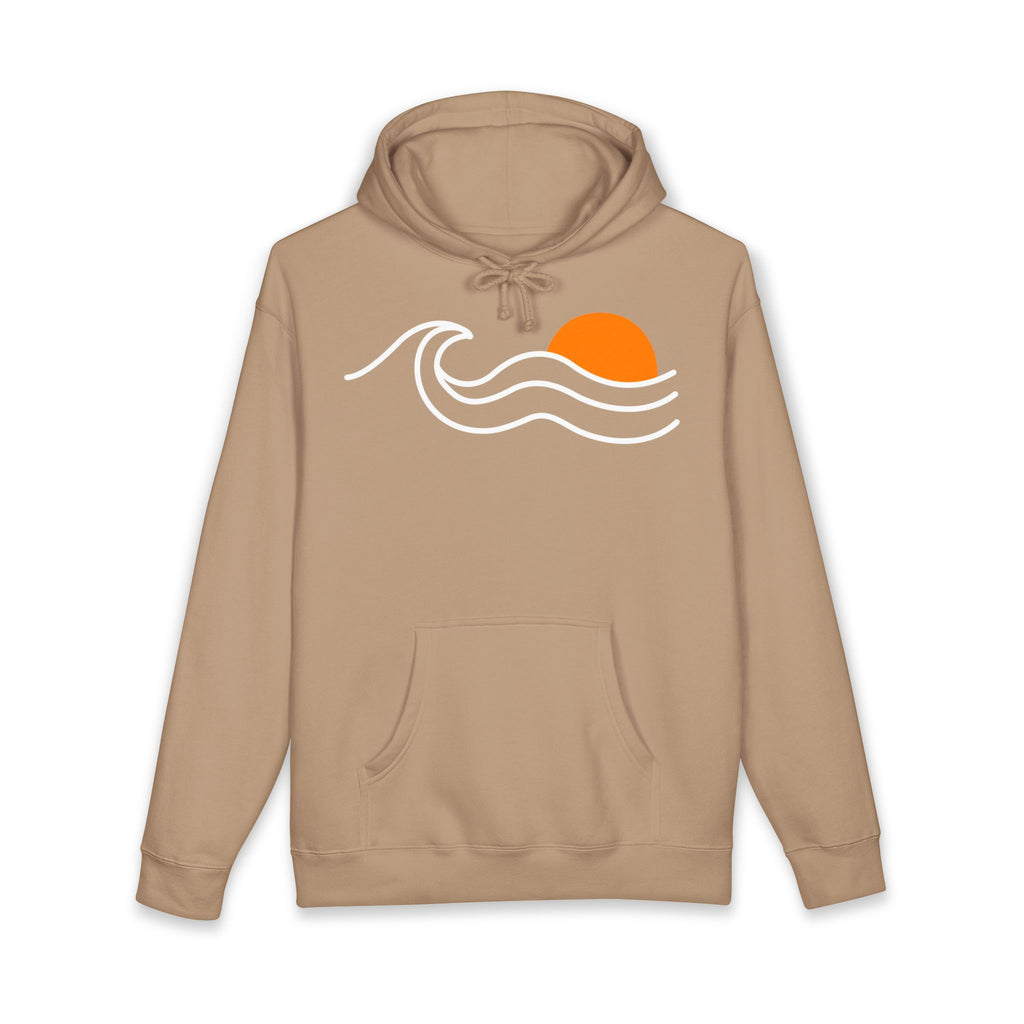 Sunset Wave Hoodie — Minimal Beach Graphic Sweatshirt