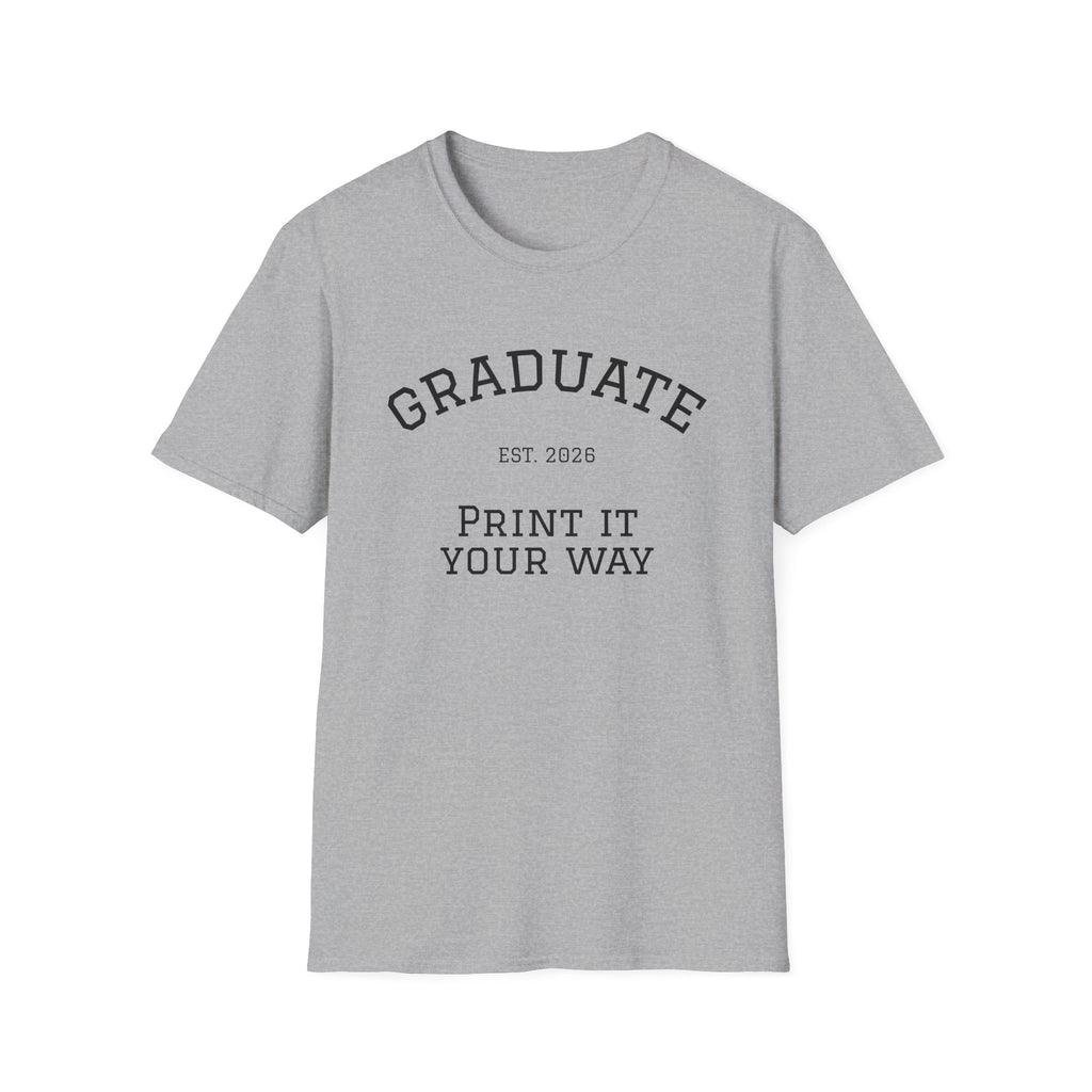 Graduate Softstyle T-Shirt | Customizable Tee for Graduation, Unisex Gift, Class of 2023, Personalized Apparel, Graduate Celebration
