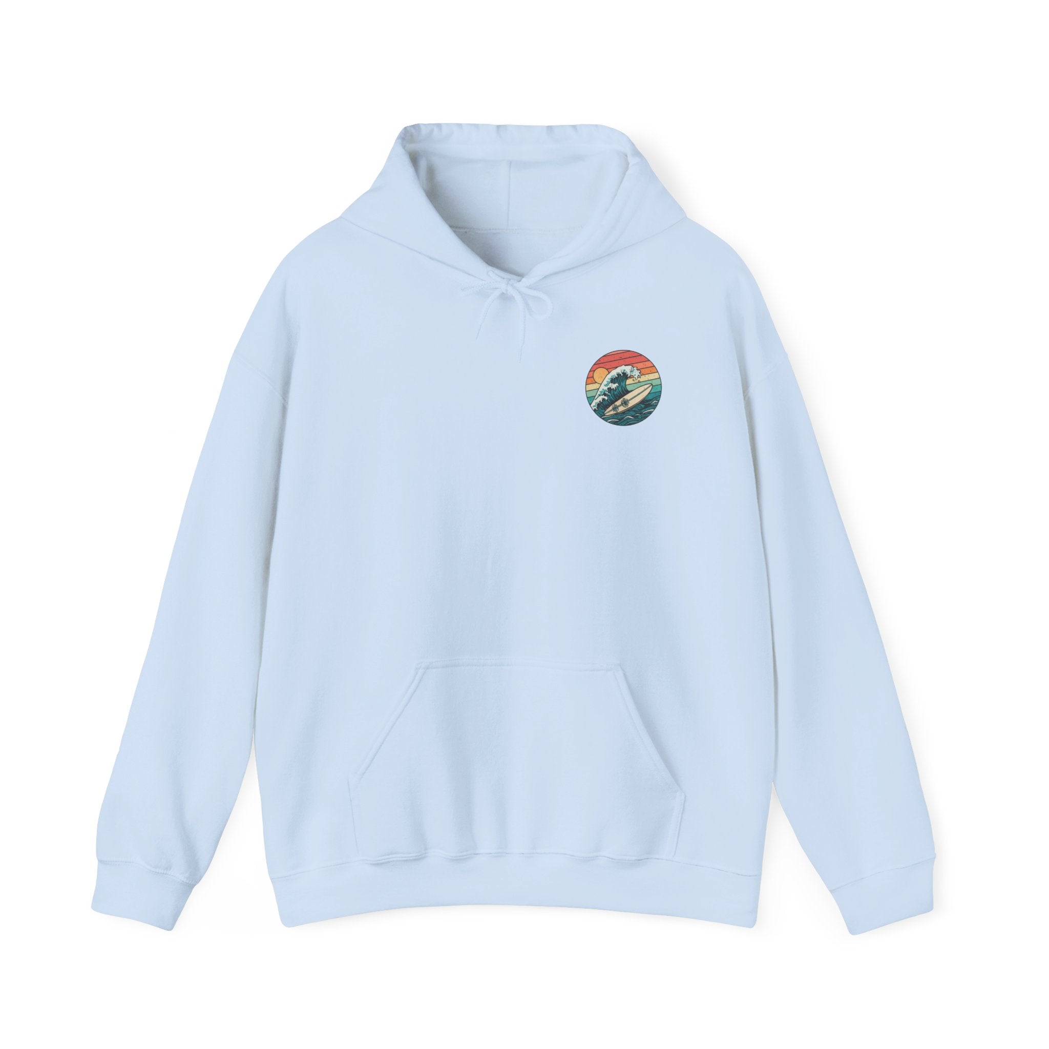 Surf Wave Hoodie — Retro Sunset Surfing Graphic Sweatshirt