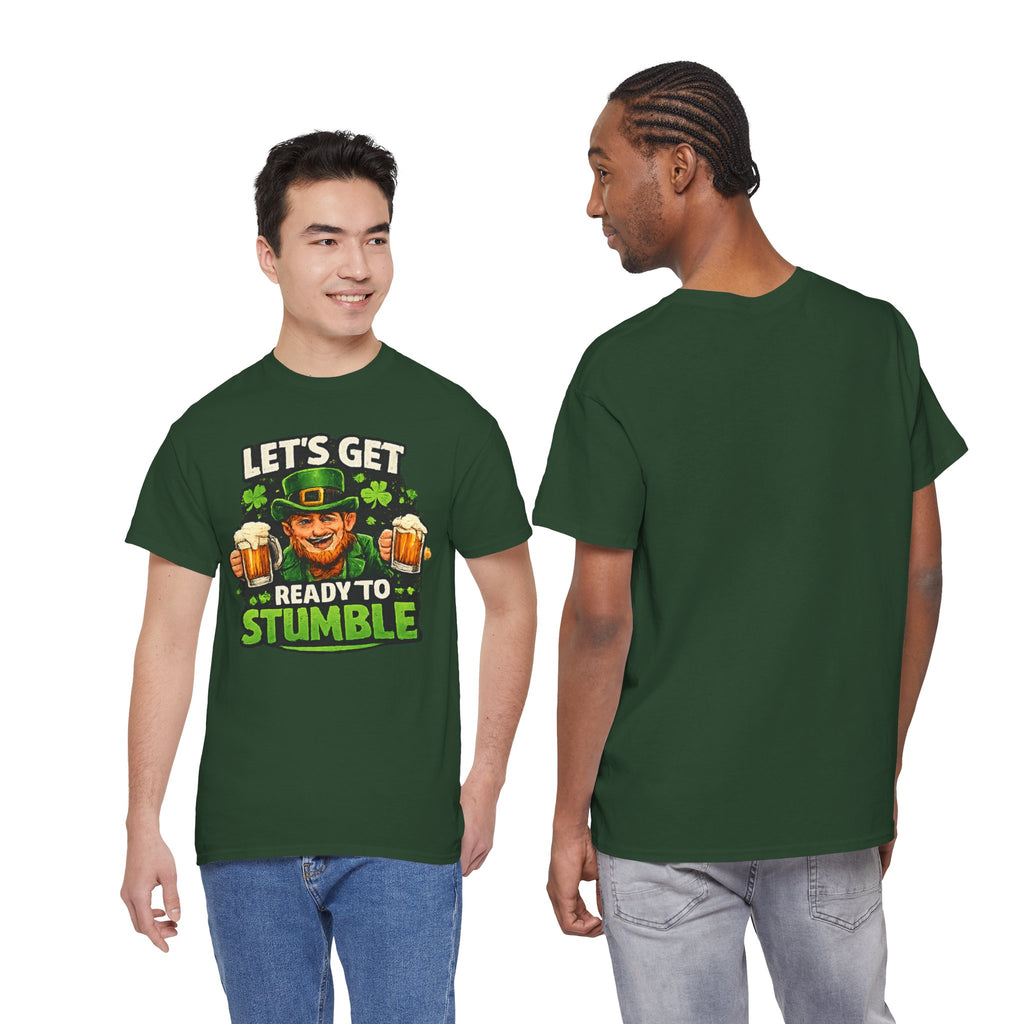 ☘ St. Patrick's Day Shirt — "Let's Get Ready to Stumble" Leprechaun Beer Tee | 100% Cotton