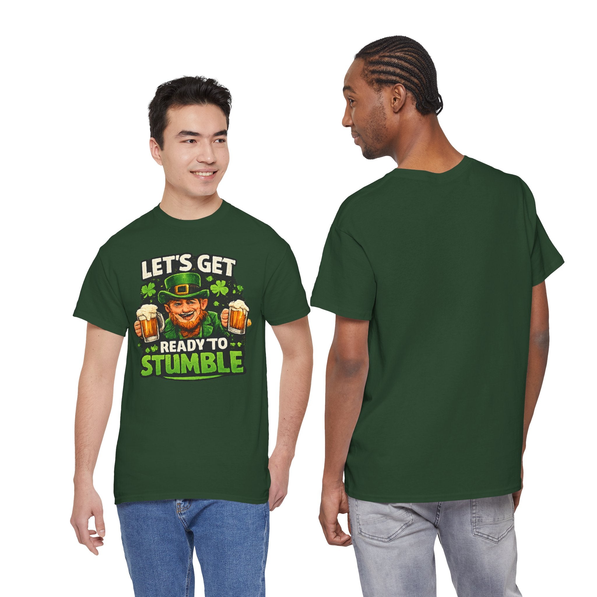 ☘ St. Patrick's Day Shirt — "Let's Get Ready to Stumble" Leprechaun Beer Tee | 100% Cotton