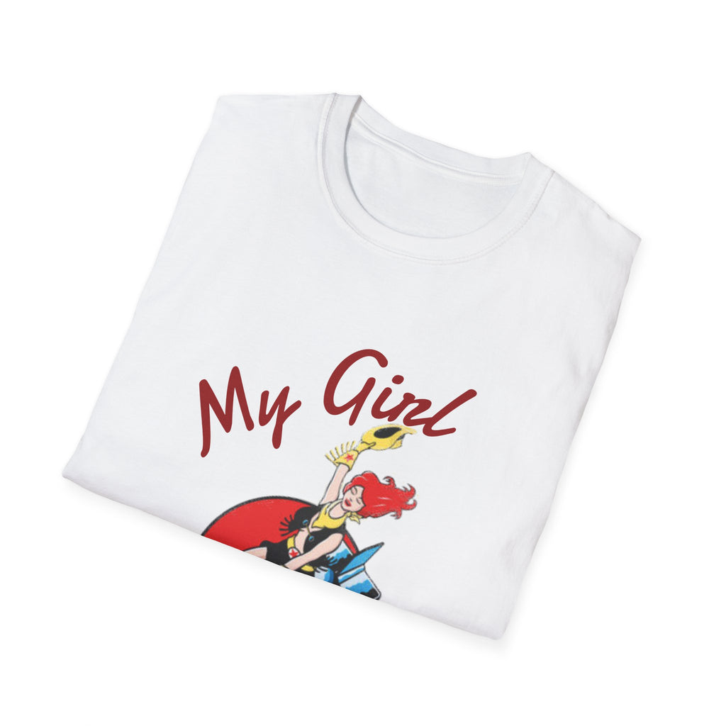 Space Girl Cowboy Riding Rocket Unisex T-Shirt, Red Hot Oldie Goodie Graphic Tee, Retro Space Cowgirl Top, Vintage Cowgirl, Sci-Fi