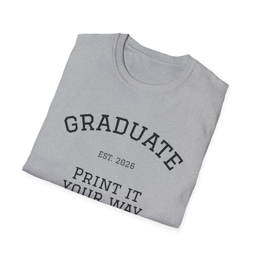 Graduate Softstyle T-Shirt | Customizable Tee for Graduation, Unisex Gift, Class of 2023, Personalized Apparel, Graduate Celebration