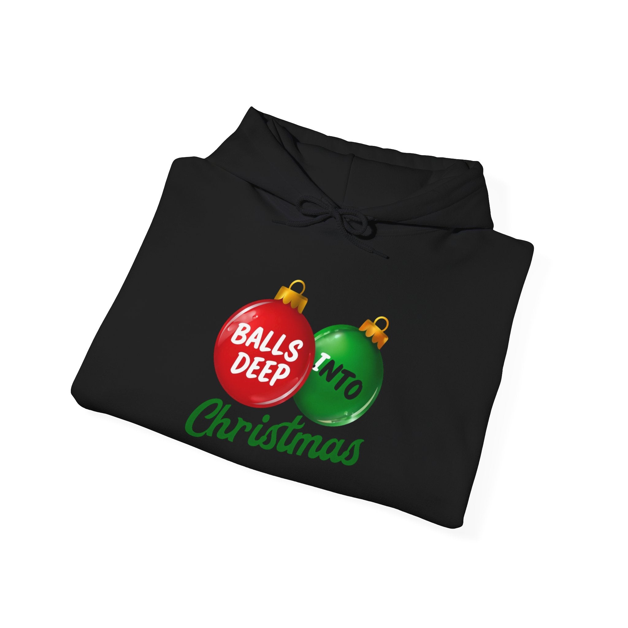 Balls Deep into Christmas Unisex Heavy Blend™ Hooded Sweatshirt