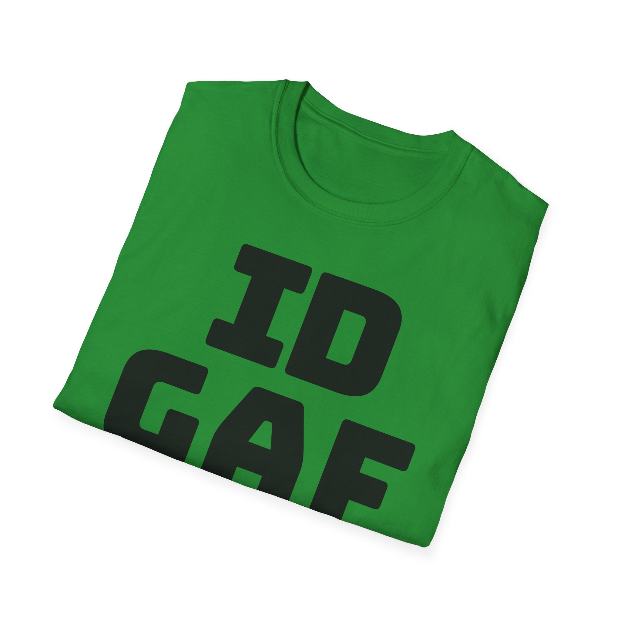 IDGAF Unisex Softstyle T-Shirt - Casual Tee for Everyday Wear, Gift for Friends, Statement Shirt, Comfortable Attire, Everyday Humor