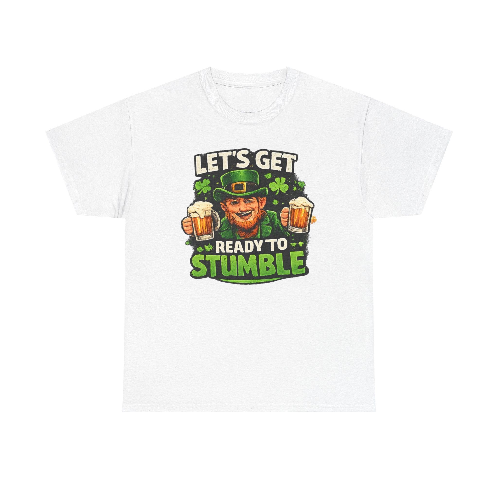 ☘ St. Patrick's Day Shirt — "Let's Get Ready to Stumble" Leprechaun Beer Tee | 100% Cotton